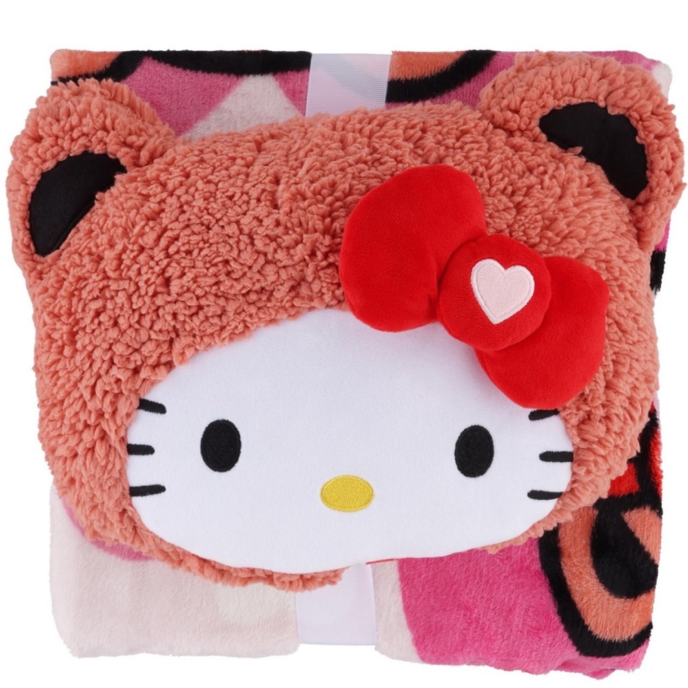 Hello kitty bear bundle set blanket & small head plush Valentine’s Day gift